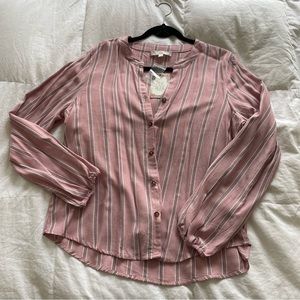 Pink striped blouse size M